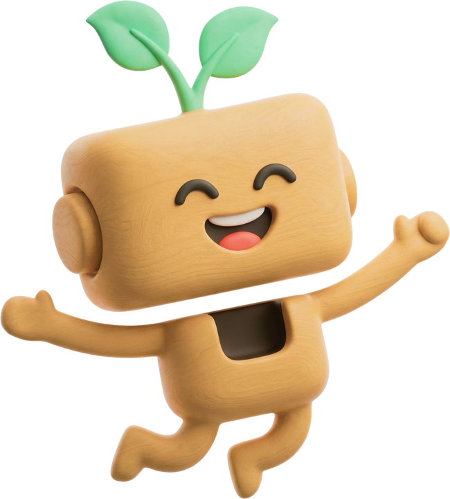 Tinylabs mascot jumping with joy
